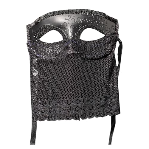 Kfwfuaee Maskerades Venezianerparty, Halloween-Kostüm, Karneval, für Herren, halbes Gesicht mit Schleiern, Karneval von Kfwfuaee