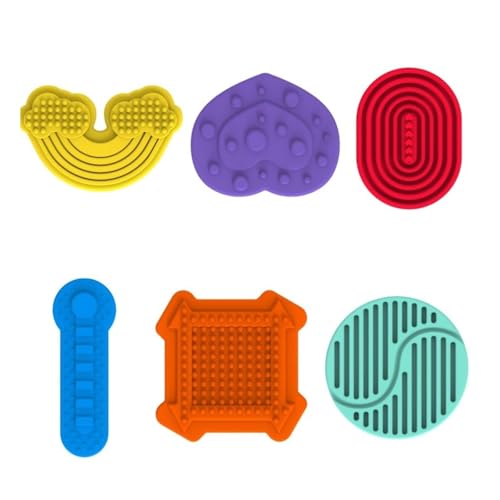 Kfwfuaee Packung Von 6 Sensorischen Stressabbau Sorge Stones Texturspielzeug Für Kinder Erwachsene Stress Reduktion Silikon Regenbogen Sensorisches Spielzeug von Kfwfuaee