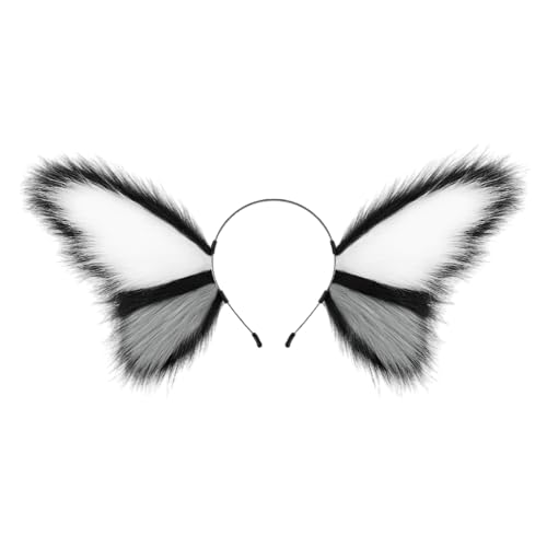 [Kfwfuaee] Plüsch Schmetterling Stirnband Ohren Tier Stirnband Haarschmuck Haarschmuck Halloween Kostüm Kinder Erwachsene Weihnachten Halloween Party Cosplay von Kfwfuaee