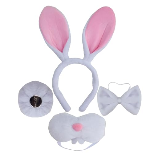 [Kfwfuaeee] Hasenkostüm-Sets Hase Stirnband Ohren Handschuh Schwanz für Kinder Halloween Kostüm Party von Kfwfuaee