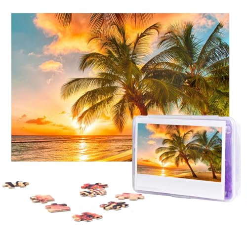 Beautiful Sunset Puzzles 300 Pieces Personalized Jigsaw Puzzles Photos Puzzle for Family Picture Puzzle for Adults Wedding Birthday (74.9 cm x 50.0 cm) von Khiry