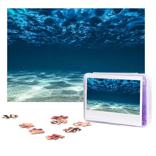 Blue Ocean Sea Puzzles 300 Teile Personalisierte Puzzles Fotos Puzzle für Familie Bilderpuzzle für Erwachsene Hochzeit Geburtstag (74,9 x 50 cm) von Khiry