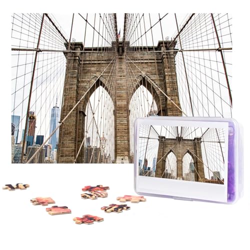 Brooklyn Bridge Puzzles 300 Teile Personalisierte Puzzles Fotos Puzzle für Familie Bilderpuzzle für Erwachsene Hochzeit Geburtstag (74,9 x 50 cm) von Khiry