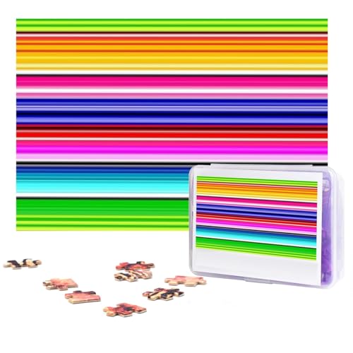 Bunte mexikanische Streifen-Puzzles, 300 Teile, personalisiertes Puzzle, Foto-Puzzle für Familie, Bilderpuzzle für Erwachsene, Hochzeit, Geburtstag (74,9 x 50 cm) von Khiry