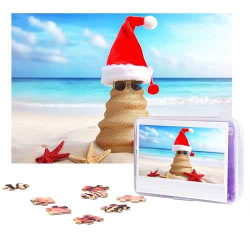 Merry Christmas Beach Puzzles 300 Pieces Personalized Jigsaw Puzzles Photos Puzzle for Family Picture Puzzle for Adults Wedding Birthday (74.9 cm x 50.0 cm) von Khiry