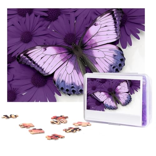 Purple Butterfly Puzzles 300 Pieces Personalized Jigsaw Puzzles Photos Puzzle for Family Picture Puzzle for Adults Wedding Birthday (74.9 cm x 50.0 cm) von Khiry