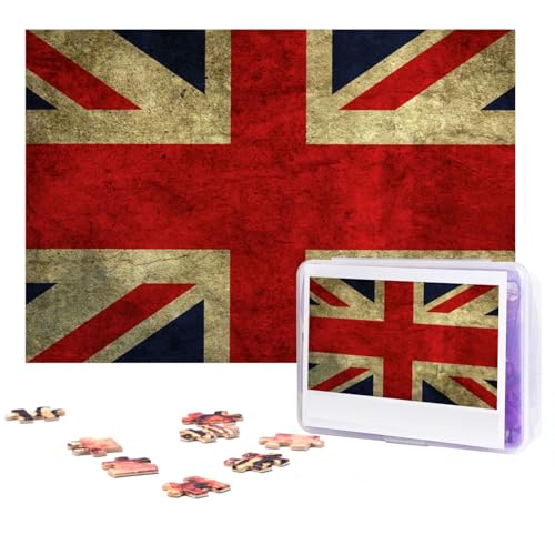 Puzzle mit britischer Flagge, 300 Teile, personalisiertes Puzzle, Foto-Puzzle für Familie, Bilderpuzzle für Erwachsene, Hochzeit, Geburtstag (74,9 x 50 cm) von Khiry