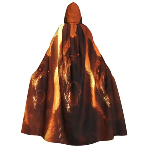 Khkbnb Cerberus Kapuzenumhang für Erwachsene, Halloween-Kostüm, perfekt für Hexen-Cosplay, Horror-Halloween-Partys von Khkbnb