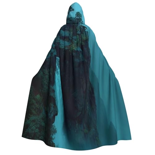 Khkbnb Cliff Wasserfall Kapuzenumhang für Erwachsene, Halloween-Kostüm, perfekt für Hexen-Cosplay, Horror-Halloween-Partys von Khkbnb