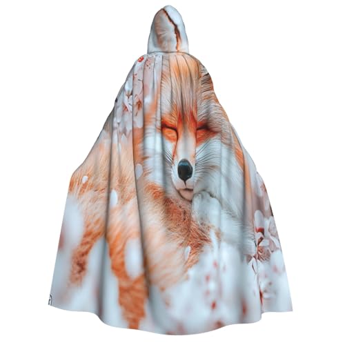 Khkbnb Der Fuchs im Traum Kapuzenumhang für Erwachsene, Halloween-Kostüm, perfekt für Hexen-Cosplay, Horror-Halloween-Partys von Khkbnb