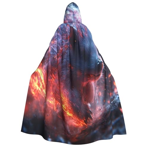 Khkbnb Der feurige rote Igel mit Kapuze für Erwachsene, Halloween-Kostüm, perfekt für Hexen-Cosplay, Horror-Halloween-Partys von Khkbnb