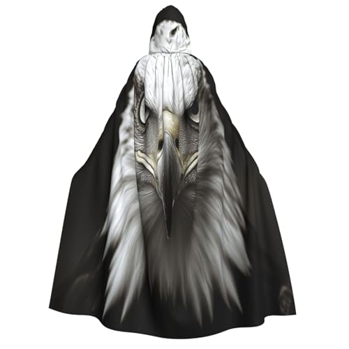 Khkbnb Eagle's Gaze Kapuzenumhang für Erwachsene, Halloween-Kostüm, perfekt für Hexen-Cosplay, Horror-Halloween-Partys von Khkbnb