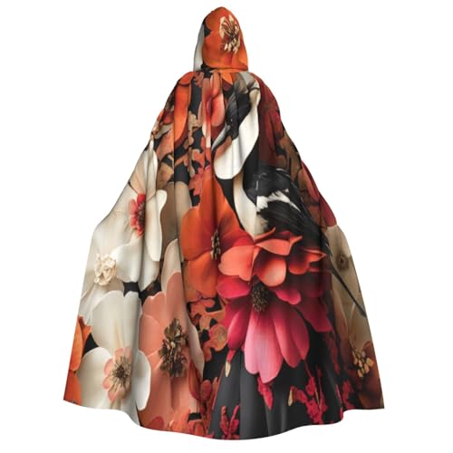 Khkbnb Fantasie-Blumenumhang mit Kapuze, Halloween-Kostüm, perfekt für Hexen-Cosplay, Horror-Halloween-Partys von Khkbnb