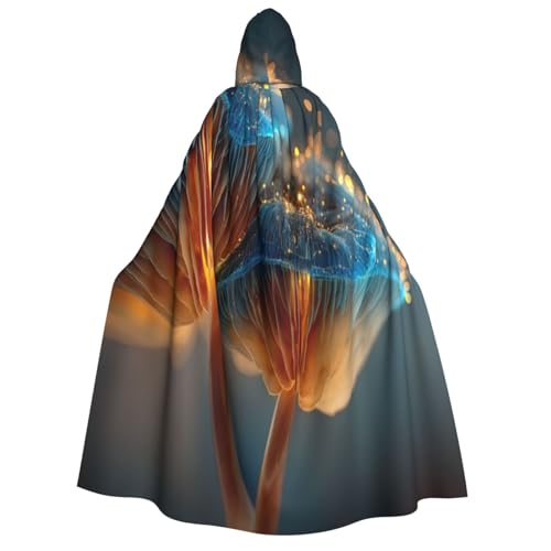 Khkbnb Fantasy leuchtender Pilz-Umhang mit Kapuze für Erwachsene, Halloween-Kostüm, perfekt für Hexen-Cosplay, Horror-Halloween-Partys von Khkbnb
