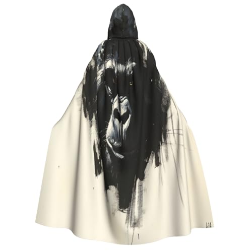 Khkbnb Gemäldeter Schimpansenumhang für Erwachsene, Halloween-Kostüm, perfekt für Hexen-Cosplay, Horror-Halloween-Partys von Khkbnb