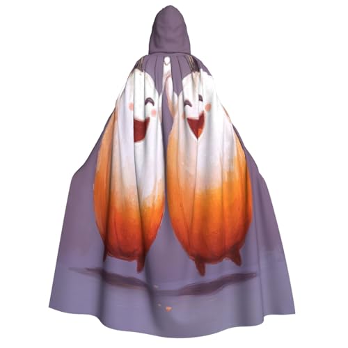 Khkbnb Joyful Pumpkin Kapuzenumhang für Erwachsene, Halloween-Kostüm, perfekt für Hexen-Cosplay, Horror-Halloween-Partys von Khkbnb