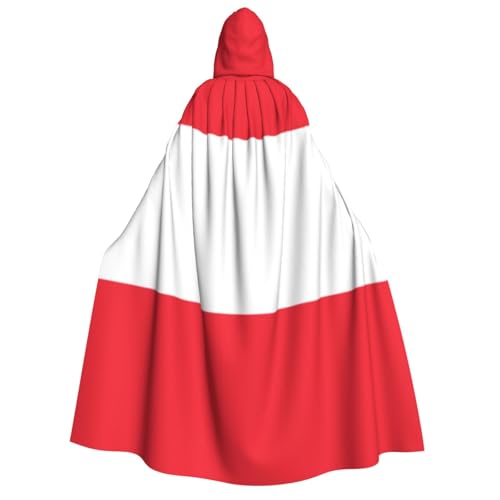 Khkbnb Kapuzenumhang mit Österreichischer Flagge, Halloween-Kostüm, perfekt für Hexe, Cosplay, Horror, Halloween-Partys von Khkbnb