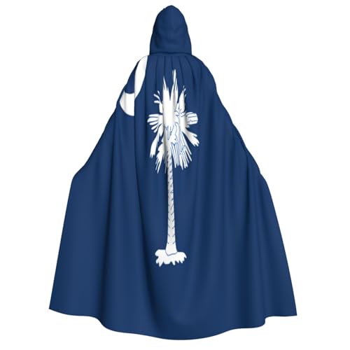 Khkbnb Kapuzenumhang mit South Carolina-Flagge, Halloween-Kostüm, perfekt für Hexen-Cosplay, Horror-Halloween-Partys von Khkbnb