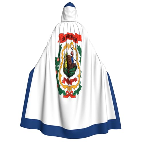 Khkbnb Kapuzenumhang mit West-Virginia-Flagge, Halloween-Kostüm, perfekt für Hexen-Cosplay, Horror-Halloween-Partys von Khkbnb