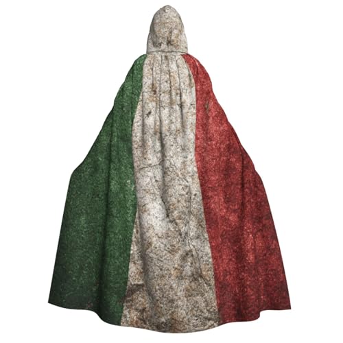Khkbnb Kapuzenumhang mit alter italienischer Flagge, Halloween-Kostüm, perfekt für Hexen-Cosplay, Horror-Halloween-Partys von Khkbnb