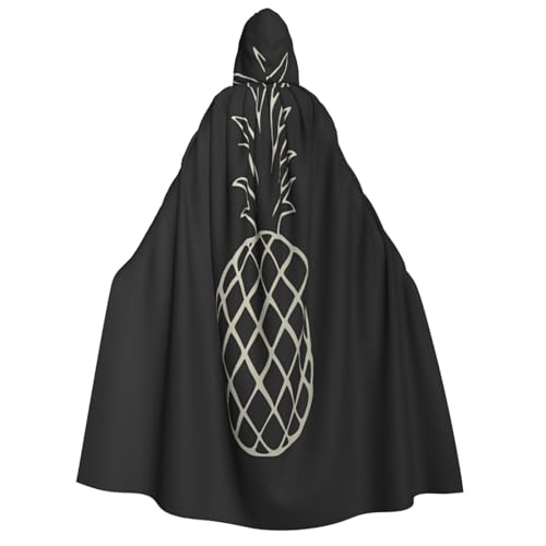 Khkbnb Minimalistischer Ananas-Umhang mit Kapuze für Erwachsene, Halloween-Kostüm, perfekt für Hexen-Cosplay, Horror-Halloween-Partys von Khkbnb