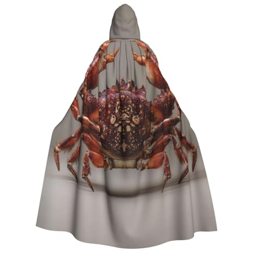 Khkbnb Rote Krabben Kapuzenumhang für Erwachsene, Halloween-Kostüm, perfekt für Hexen-Cosplay, Horror-Halloween-Partys von Khkbnb