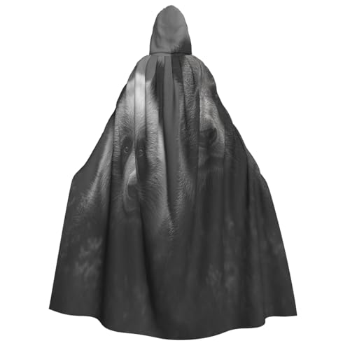 Khkbnb Schwarz-weißer Panda-Umhang mit Kapuze, Halloween-Kostüm, perfekt für Hexen-Cosplay, Horror-Halloween-Partys von Khkbnb