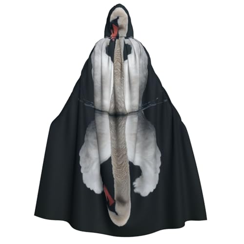 Khkbnb Swan's Love Kapuzenumhang für Erwachsene, Halloween-Kostüm, perfekt für Hexen-Cosplay, Horror-Halloween-Partys von Khkbnb