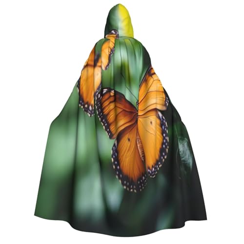 Khkbnb Tanzende Schmetterlinge mit Kapuze für Erwachsene, Halloween-Kostüm, perfekt für Hexe, Cosplay, Horror, Halloween-Partys von Khkbnb