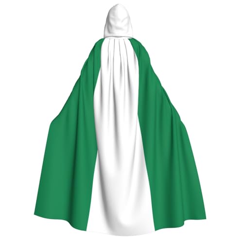Khkbnb Umhang mit Kapuze für Erwachsene, Motiv: Flagge von Nigeria, Halloween-Kostüm, perfekt für Hexen-Cosplay, Horror-Halloween-Partys von Khkbnb