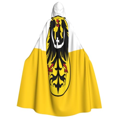 Khkbnb Umhang mit Kapuze für Erwachsene, Schlesische Flagge, Halloween-Kostüm, perfekt für Hexen-Cosplay, Horror-Halloween-Partys von Khkbnb