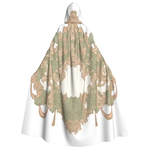 Khkbnb Umhang mit Kapuze im Vintage-Stil, Chrysanthemenbild, für Erwachsene, Halloween-Kostüm, perfekt für Hexen-Cosplay, Horror-Halloween-Partys von Khkbnb