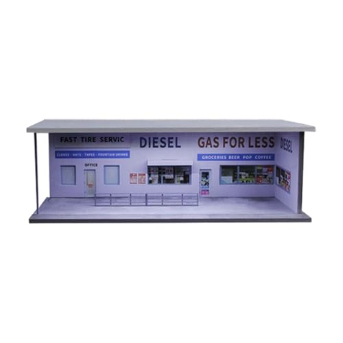KiBcsLic 1/64 Modellauto Schaukasten für Die Fahrzeuganordnung Und Den Desktop Einsatz, Tankstelle KiBcsLic 1/64 Modellauto Schaukasten für Die Fahrzeuganordnung Und Den Desktop Einsatz, Tankstelle von KiBcsLic