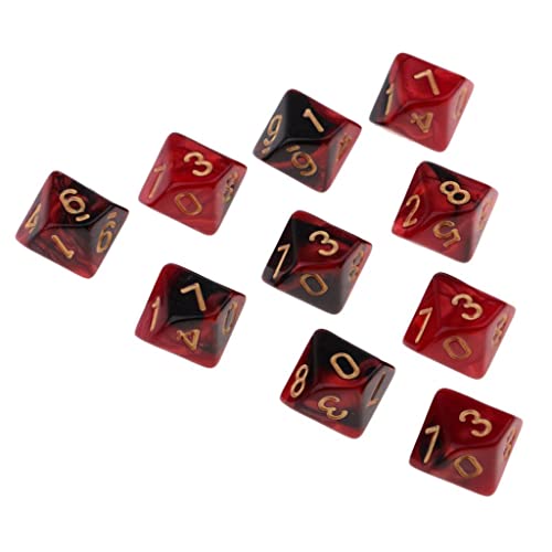 KiBcsLic 10x Set &D für RPG Spiele, 16mm Mehrseitig D10, Schwarz KiBcsLic 10x Set &D für RPG Spiele, 16mm Mehrseitig D10, Schwarz von KiBcsLic