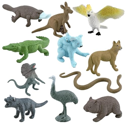 KiBcsLic 11Pcs Australischen Tier Figuren Desktop Dekoration für Jungen Kinder von KiBcsLic