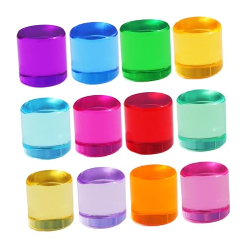 KiBcsLic 12 Teiliges Acryl Zylinderblock Set für Lernaktivitäten Im Vorschulalter für Kinder, Durchmesser 2.5 cm von KiBcsLic