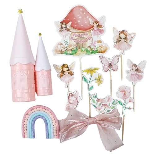KiBcsLic 13x Fee Kuchen Topper Geburtstag Cupcake Picks für Dusche Engagement von KiBcsLic