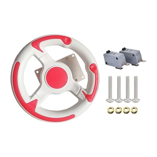 KiBcsLic 22 cm -Rennspiel-Lenkrad, Spielzeugkomponenten, Zubehör, Mikroschalter für -Maschine, multifunktional, Weiß und, mit Schrauben von KiBcsLic