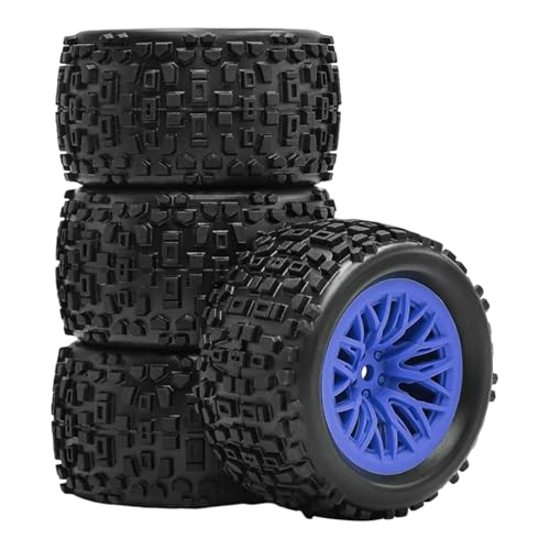 KiBcsLic 4 Stück RC Auto Reifen 1 18 Short Course Truck Allrad Gummireifen Ersatzteile Felgenset Stoßfest für Hobbyfahrer Ersatzbedarf Indoor, Blau KiBcsLic 4 Stück RC Auto Reifen 1 18 Short Course Truck Allrad Gummireifen Ersatzteile Felgenset Stoßfest für Hobbyfahrer Ersatzbedarf Indoor, Blau von KiBcsLic