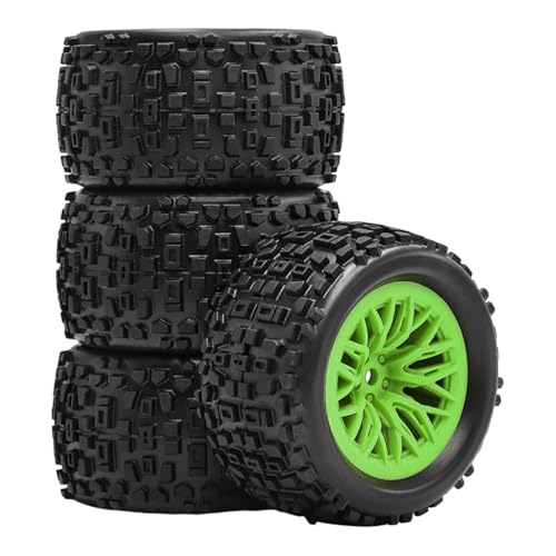 KiBcsLic 4 Stück RC Auto Reifen 1 18 Short Course Truck Allrad Gummireifen Ersatzteile Felgenset Stoßfest für Hobbyfahrer Ersatzbedarf Indoor, GrÜn KiBcsLic 4 Stück RC Auto Reifen 1 18 Short Course Truck Allrad Gummireifen Ersatzteile Felgenset Stoßfest für Hobbyfahrer Ersatzbedarf Indoor, GrÜn von KiBcsLic