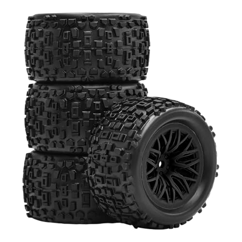 KiBcsLic 4 Stück RC Auto Reifen 1 18 Short Course Truck Allrad Gummireifen Ersatzteile Felgenset Stoßfest für Hobbyfahrer Ersatzbedarf Indoor, Schwarz KiBcsLic 4 Stück RC Auto Reifen 1 18 Short Course Truck Allrad Gummireifen Ersatzteile Felgenset Stoßfest für Hobbyfahrer Ersatzbedarf Indoor, Schwarz von KiBcsLic
