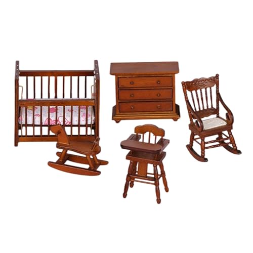 KiBcsLic 5 Teiliges Puppenhaus Möbelset Im Maßstab 1:12, Kinderspielzeug für Kinder Ab 3 Jahren, Geburtstagsgeschenke KiBcsLic 5 Teiliges Puppenhaus Möbelset Im Maßstab 1:12, Kinderspielzeug für Kinder Ab 3 Jahren, Geburtstagsgeschenke von KiBcsLic