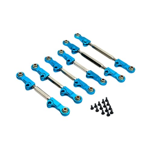 KiBcsLic 6 RC Stangen Zur Lenkung, Kompatibel mit P73200 P73240, Maßstab 1:7, Blau von KiBcsLic