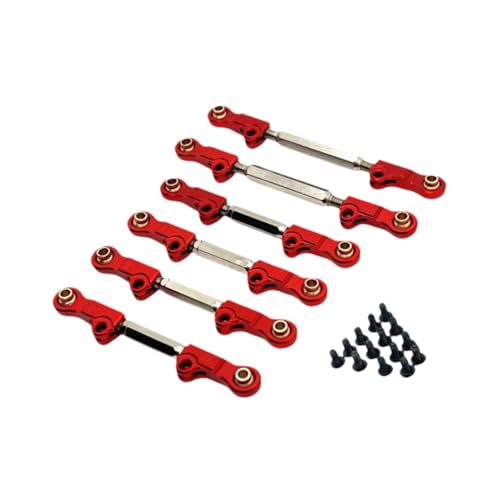 KiBcsLic 6 RC Stangen Zur Lenkung, Kompatibel mit P73200 P73240, Maßstab 1:7, Rot von KiBcsLic