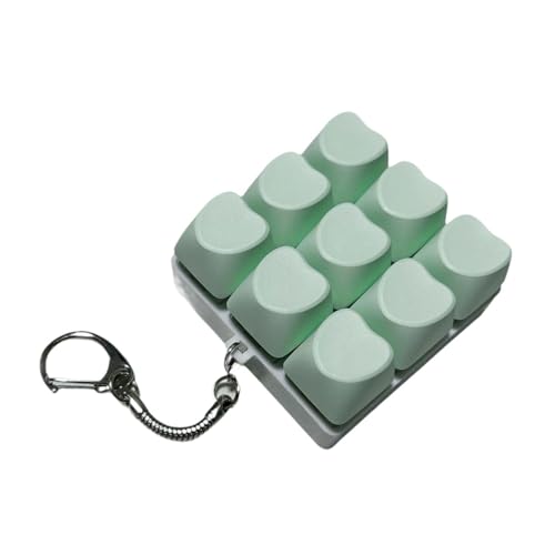 KiBcsLic 9 Tasten, Mechanisches Tastenfeld mit Schlüsselanhänger, Multifunktionales Fingerspielzeug mit Tasten, Cyan von KiBcsLic