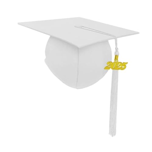 KiBcsLic Abschlusskappen Zubehör für Unisex Erwachsene High School, Weiß KiBcsLic Abschlusskappen Zubehör für Unisex Erwachsene High School, Weiß von KiBcsLic