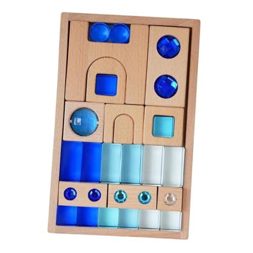 KiBcsLic Acryl Würfel Block Set Holz Bausteine ​​für Kinder Geburtstag Kinder von KiBcsLic