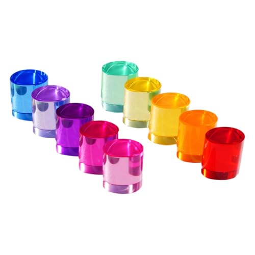 KiBcsLic Bausteinset mit Regenbogen Acrylzylindern für Die Hand Augen Koordination, 2.5 cm von KiBcsLic