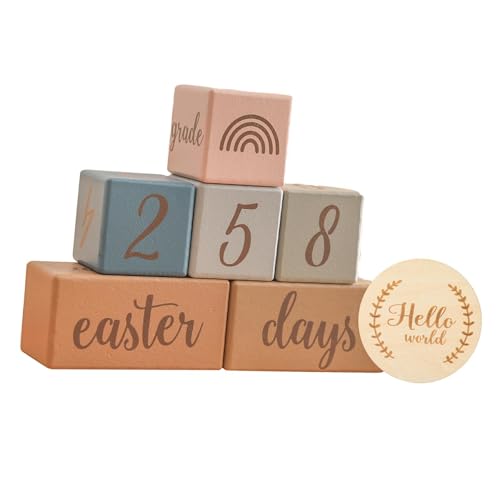 KiBcsLic Blöcke Set Holzscheiben Dusche Neue Mama Geschenk Gedenkalter Blöcke, Blau KiBcsLic Blöcke Set Holzscheiben Dusche Neue Mama Geschenk Gedenkalter Blöcke, Blau von KiBcsLic
