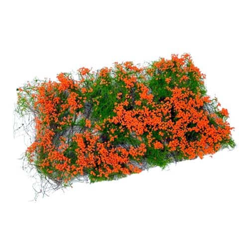 KiBcsLic Blumenbüschel Grasbüschel Zum Selbermachen, Blumenvegetationsgruppe für Die Layout Eisenbahnlandschaft, Sand, Architektur Gebäudemodell, Orange von KiBcsLic
